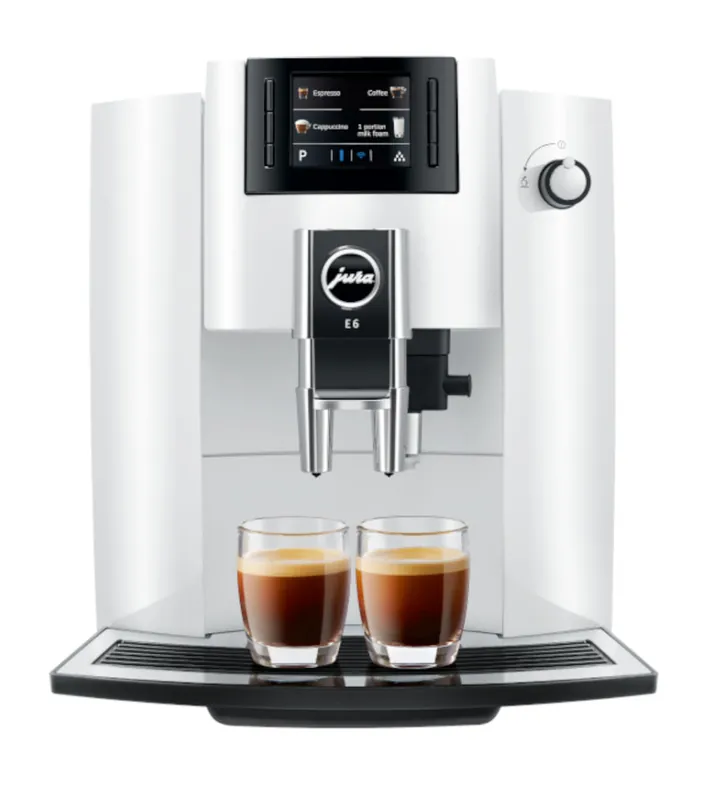 JURA E6 Automatic Espresso Machine in Piano White (NAA) - PRE 2023