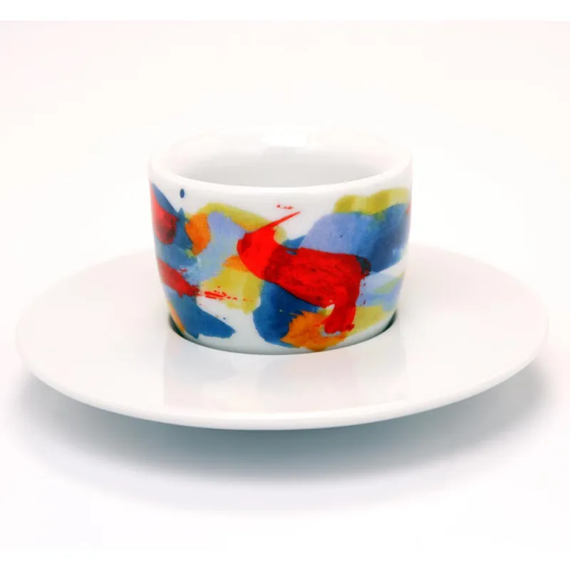 Francis Francis! Mou Cup and Saucer Red/Lightblue
