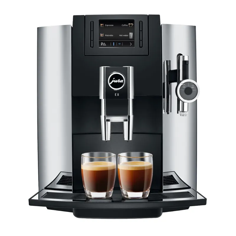 JURA E8 Chrome Super-Automatic Espresso Machine With P.E.P.