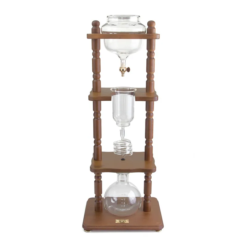 Yama 6-8 Cup Brown Wood Cold Drip Coffee Maker