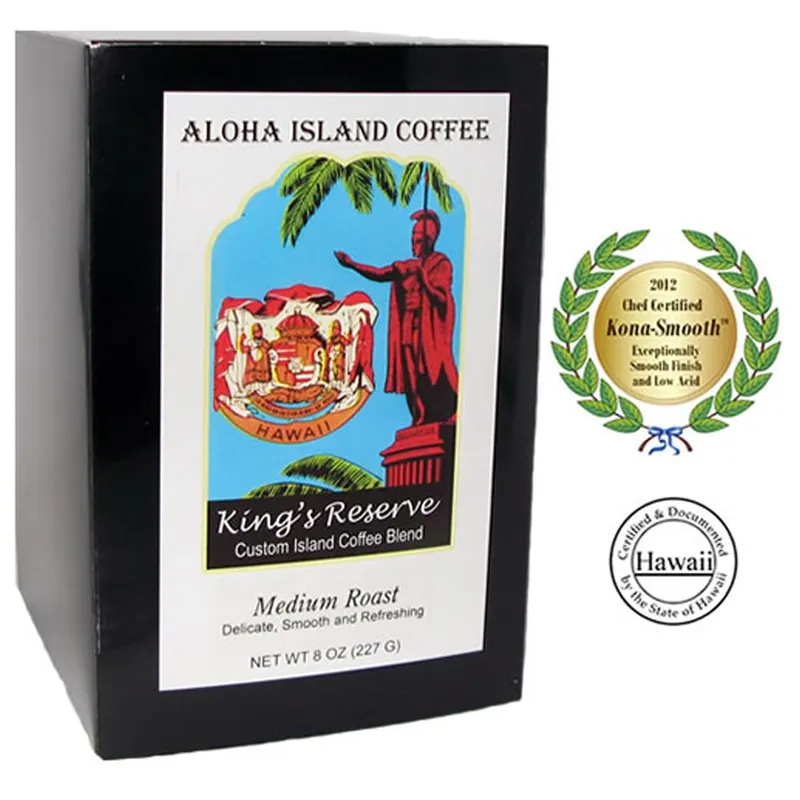 Aloha Island Kona Smooth King‘s Reserve Medium Roast Hawaiian Blend