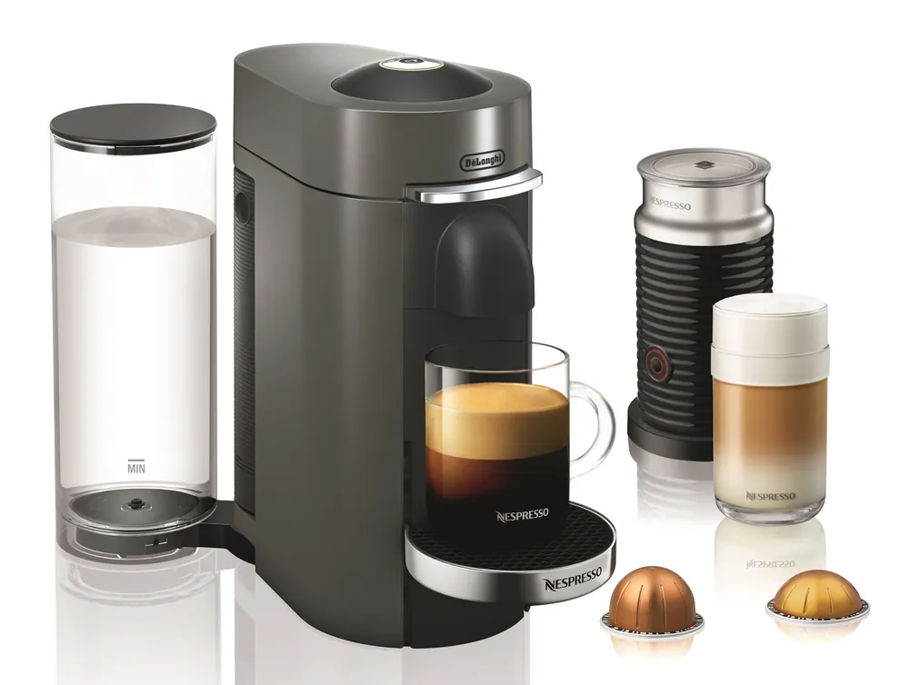 Nespresso Vertuo Plus Deluxe Espresso Machine by DeLonghi with Aeroccino - Titan