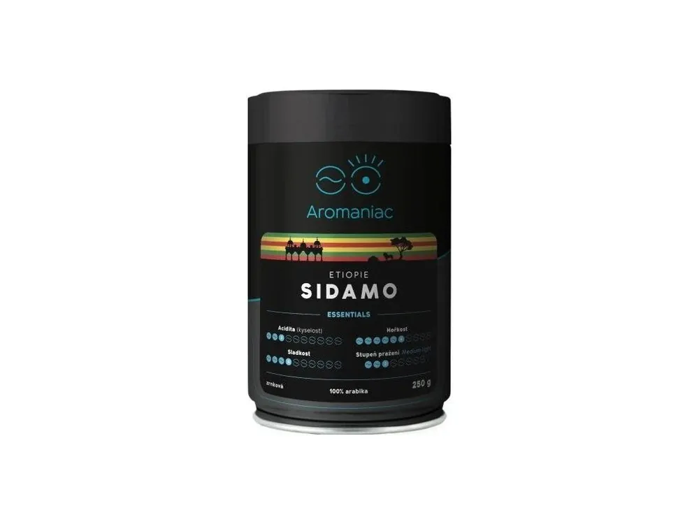 Aromaniac Freshly Roasted Coffee Ethiopia Sidamo Grain Can 250g