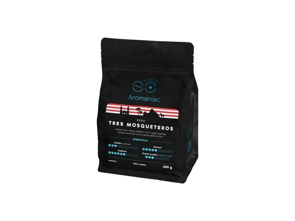 Aromaniac Freshly Roasted Coffee Peru Tres Mosqueteros beans 250g