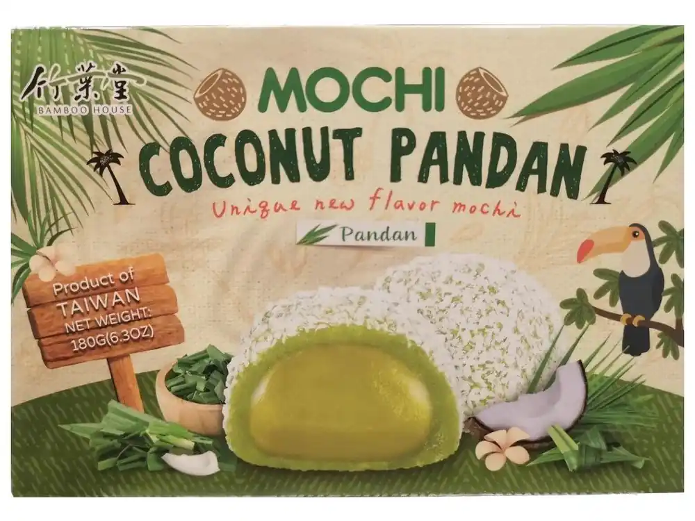 Bamboo house Mochi Coconut Pandan with Peanuts 180g