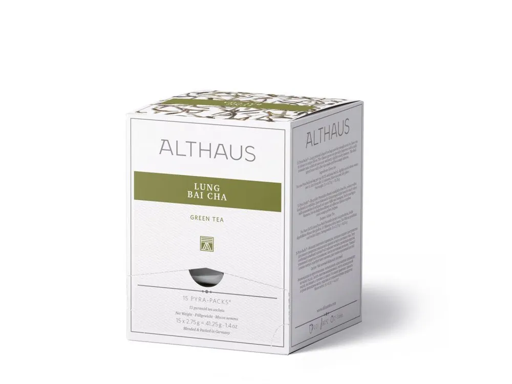 Althaus green tea - Lung Bai Cha Pyra Pack 15x2.75g