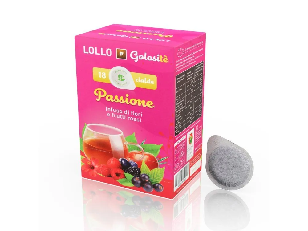 Tea Lollo Passione Red Fruit ESE pods Lollo Caffe 18 pcs