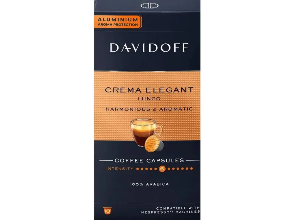 Davidoff Crema Elegant Lungo aluminum capsules for Nespresso 10 pcs
