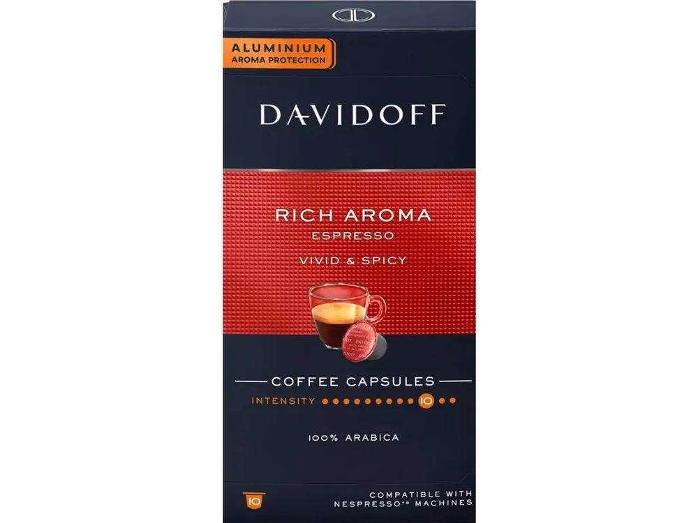 Davidoff Rich Aroma aluminum capsules for Nespresso 10 pcs