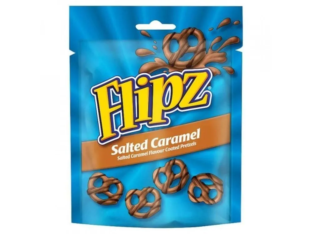 Flipz salted caramel Pretzels topped with glaze 90 g
