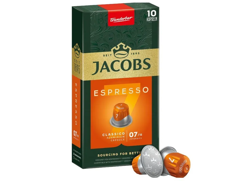 JACOBS Espresso Classico Intensity 7 - 10 aluminum capsules compatible with Nespresso® coffee machines*