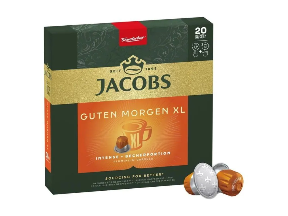 JACOBS Guten Morgen Intense XL 20 aluminum capsules compatible with Nespresso® coffee machines