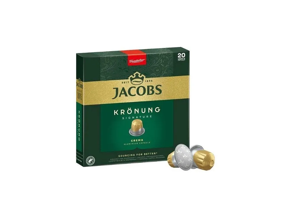 JACOBS Kronung Crema aluminum coffee capsules for Nespresso® 20 pcs