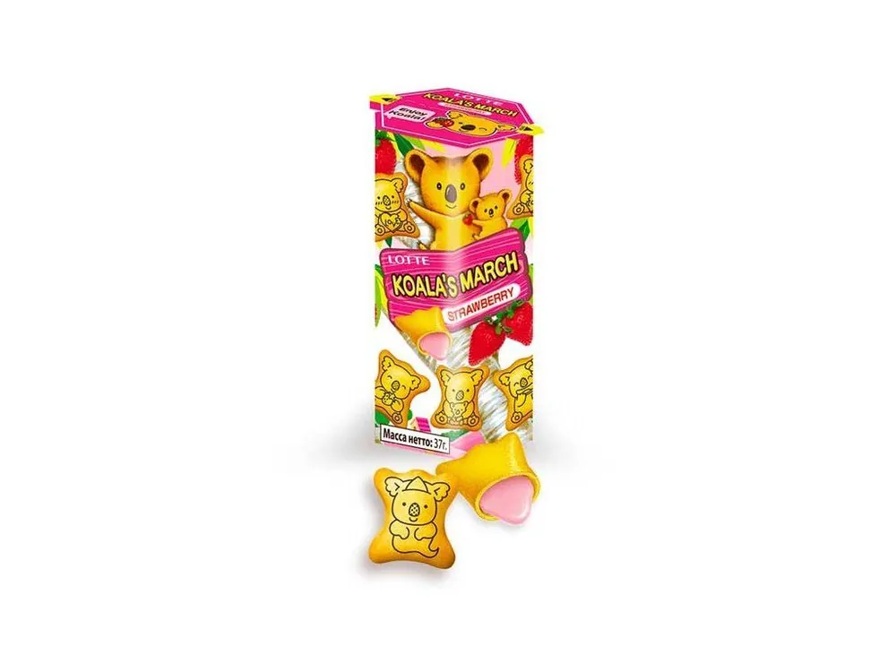 Strawberry cookies KOALAS Lotte Strawberry pack 37g