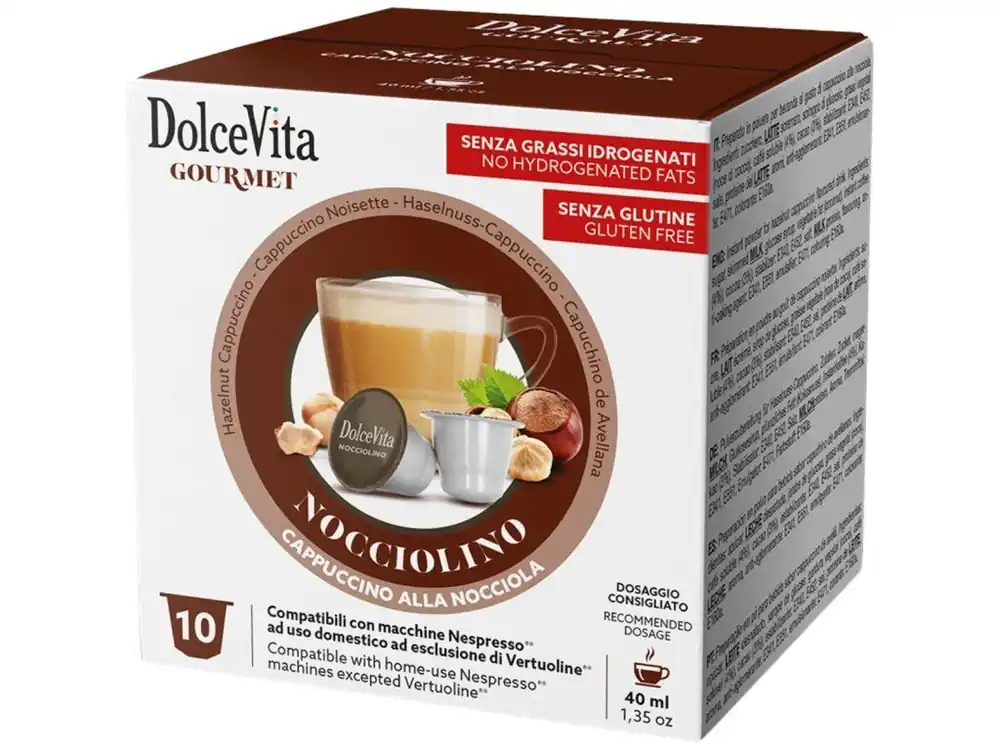 Capsules for Nespresso Italfoods Dolce Vita CAPPUCCINO with hazelnut flavor 10 pieces