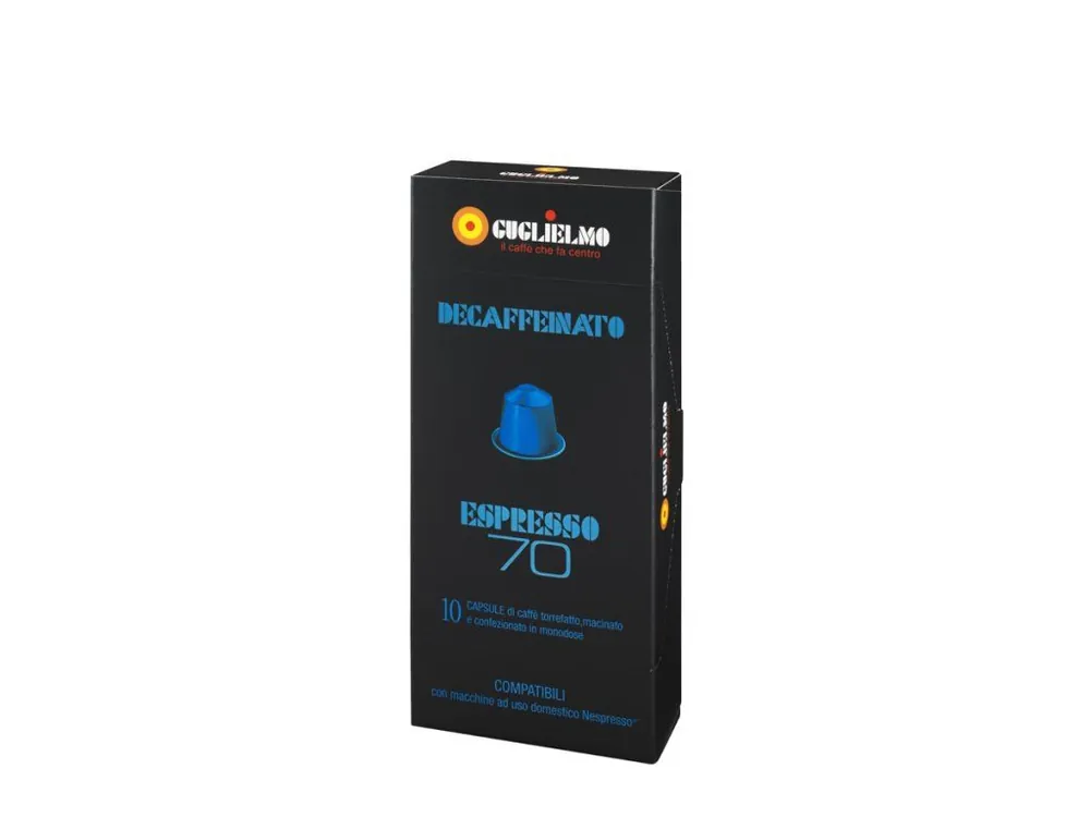 Capsules Guglielmo Lespreso70 DECAFFEINATO caffeine-free for Nespresso® 10 pieces