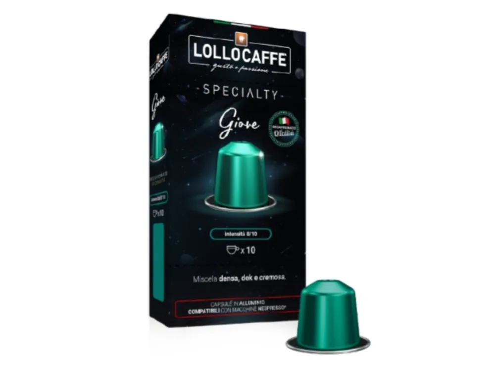 Coffee aluminum capsules Lollo caffé Giove Espresso decaffeinated for NESPRESSO® 10 pcs