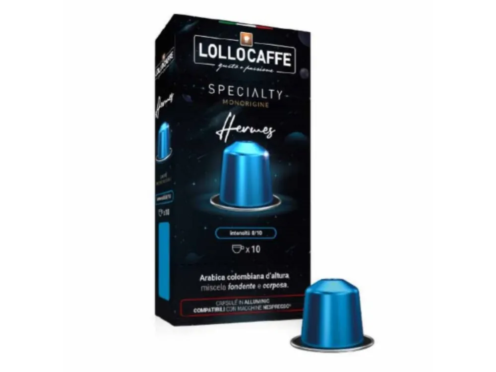 Coffee aluminum capsules Lollo caffé Hermes Espresso for NESPRESSO® 10 pcs