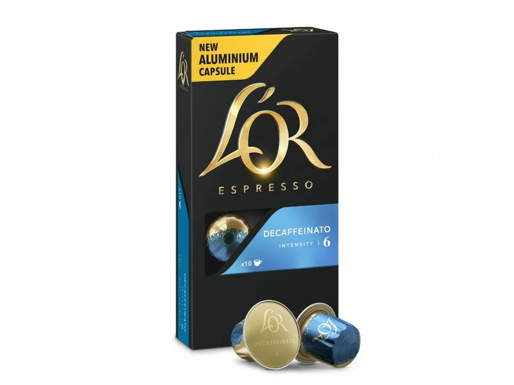 L‘OR Espresso Decaffeinato decaffeinated Intensity 6 - 10 aluminum capsules compatible with Nespresso® coffee machines*