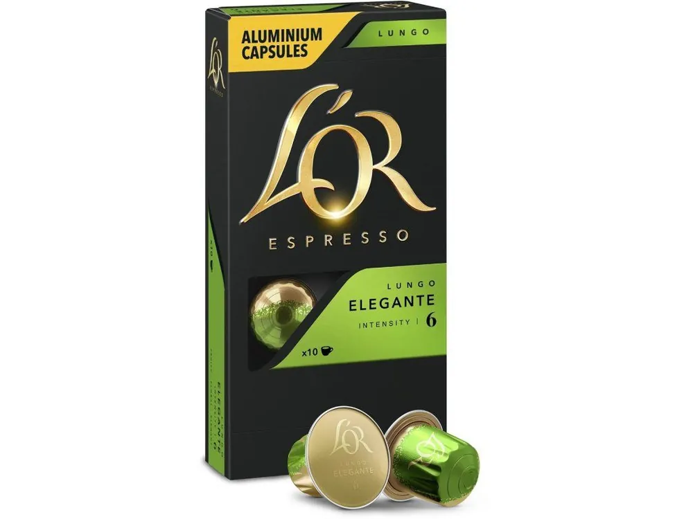L´OR Espresso Lungo Elegante Intensity 6 - 10 aluminum capsules compatible with Nespresso® coffee machines*