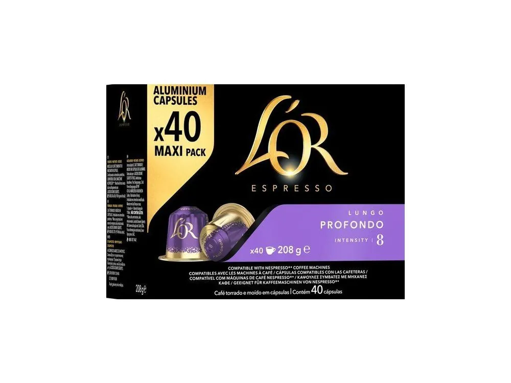 L‘OR Espresso Lungo Profondo aluminum capsules for Nespresso® 40 pcs