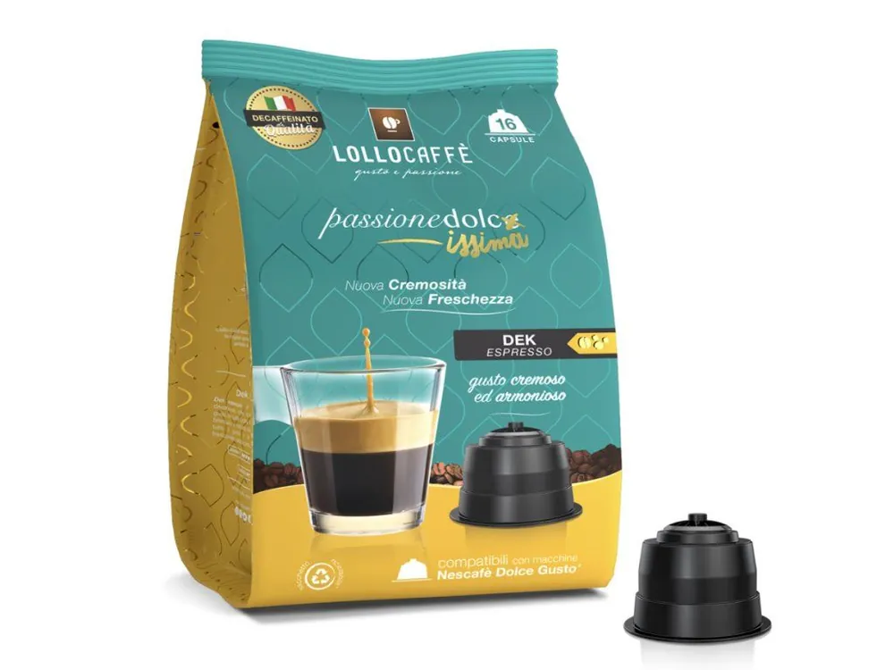 Lollo caffé DECA decaffeinated espresso to Dolce Gusto 16 capsules