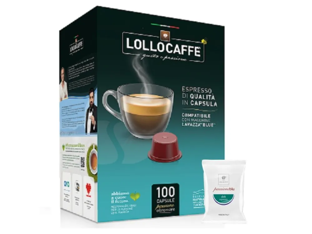 Lollo Caffe for Lavazza Blue® DEK Decaffeinated Coffee Capsules 100pcs