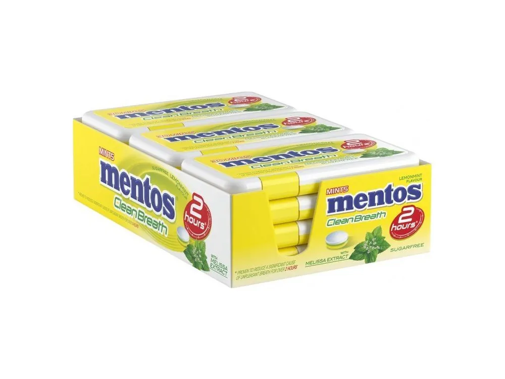 Mentos CleanBreath Lemonmint Carton 12 x 21 g