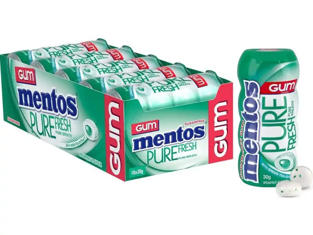 Mentos Pure Fresh Gum Spearmint 10 x 30 g