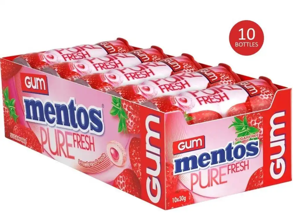 Mentos Pure Fresh Gum Strawberry 10 x 30 g