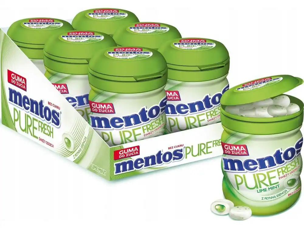 Mentos Pure Fresh Lime Mint Carton 6x60 g
