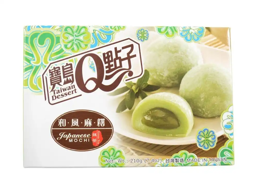 Qmochi Japanese Cookies with green tea flavor 210g