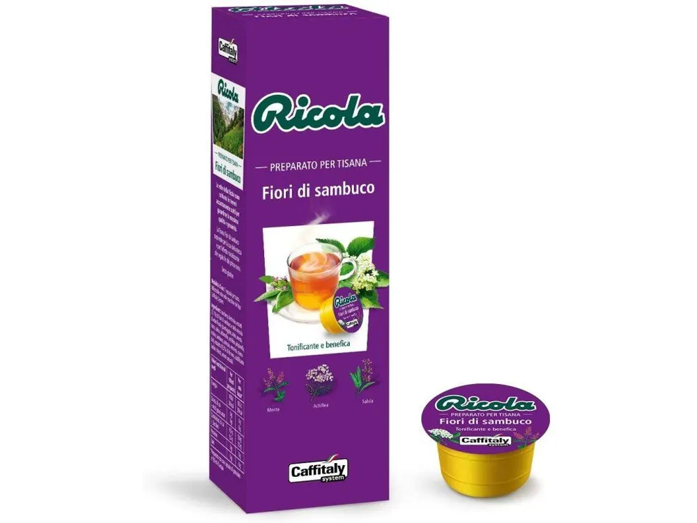 Ricola Fiori di Sambuco capsules for Tchibo Cafissimo and Caffitaly 10 pieces
