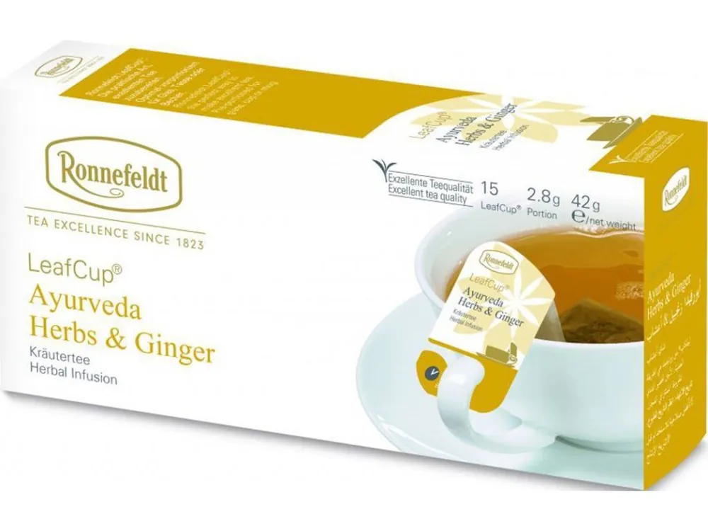 Ronnefeldt LeafCup Ayurveda Herbs & Ginger tea bags 15 x 2.8 g