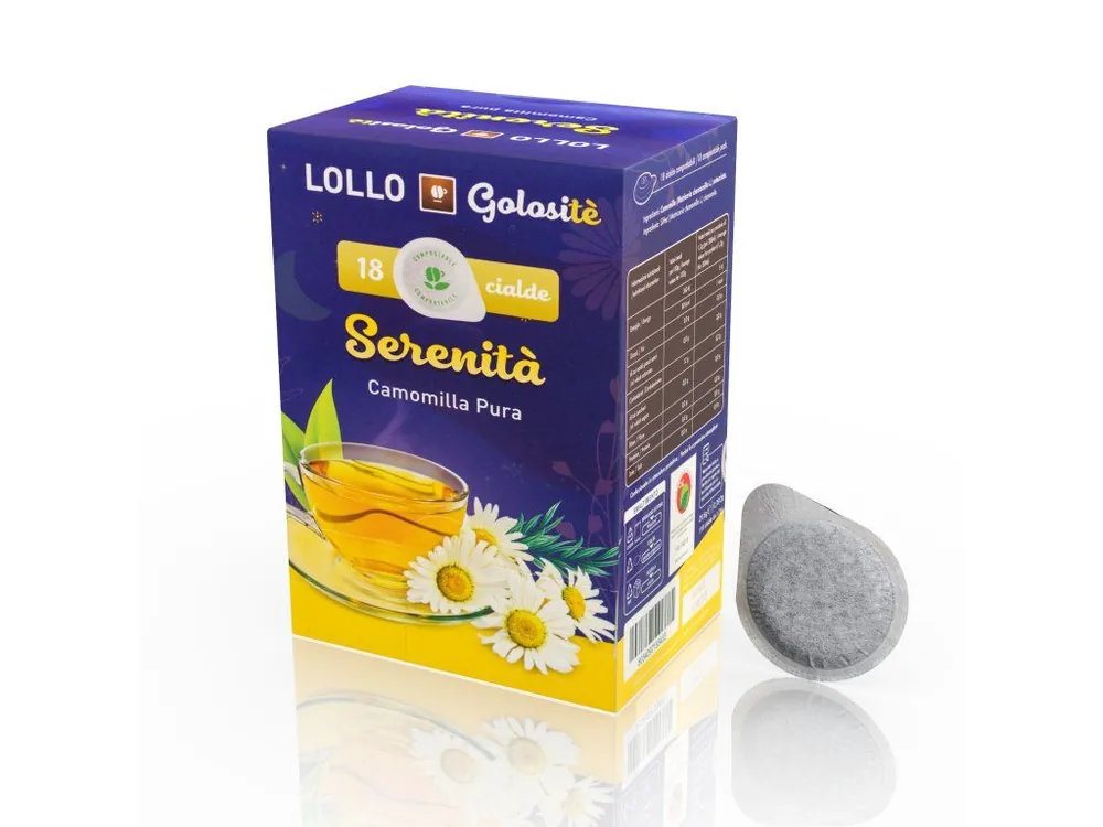 Soluble drink Tea Serenita Chamomile ESE pods Lollo Caffe 18 pcs