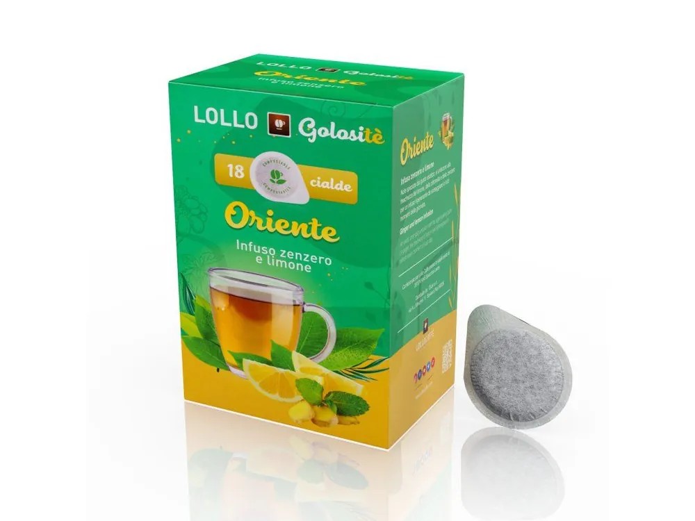 Soluble drink Oriente Ginger with Lemon ESE pods Lollo Caffe 18 pcs