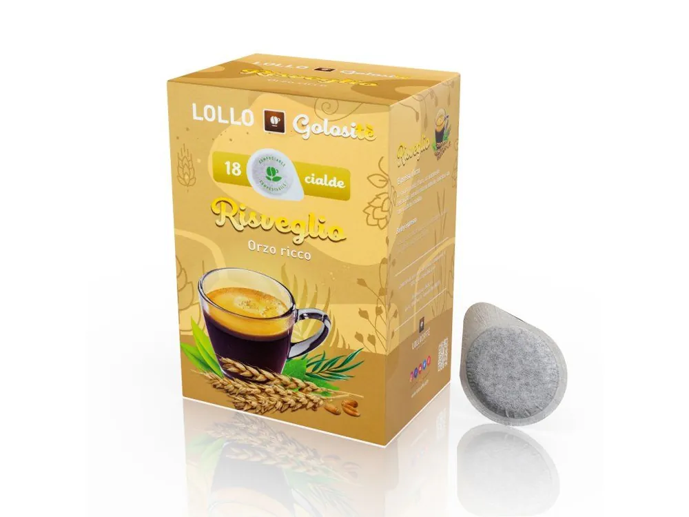 Soluble drink Risveglio Orzo Espresso ESE pods Lollo Caffe 18 pcs