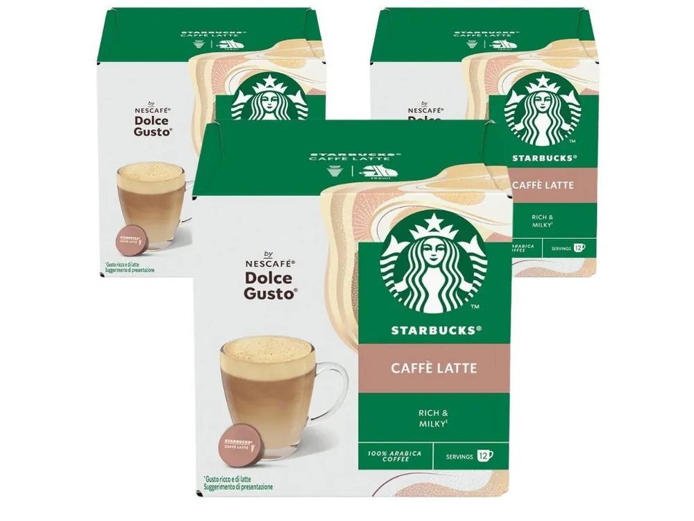 Starbucks® Nescafe Dolce Gusto Caffe Latte, 3 x 12 capsules