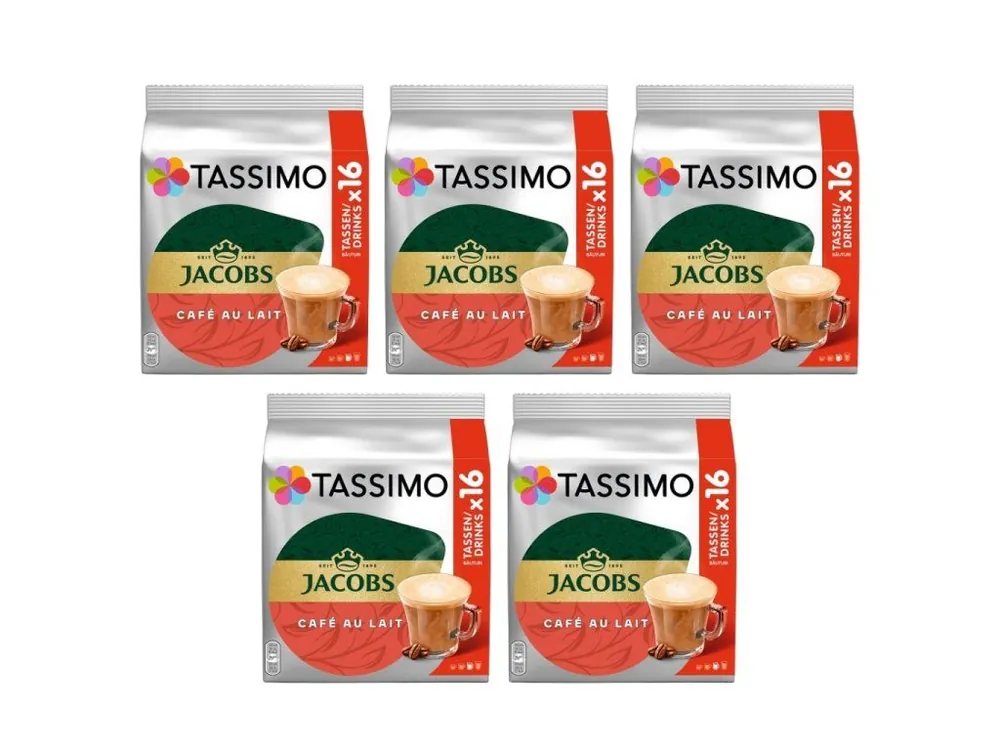 Tassimo CAFE au lait 16 pieces Carton 5 packs