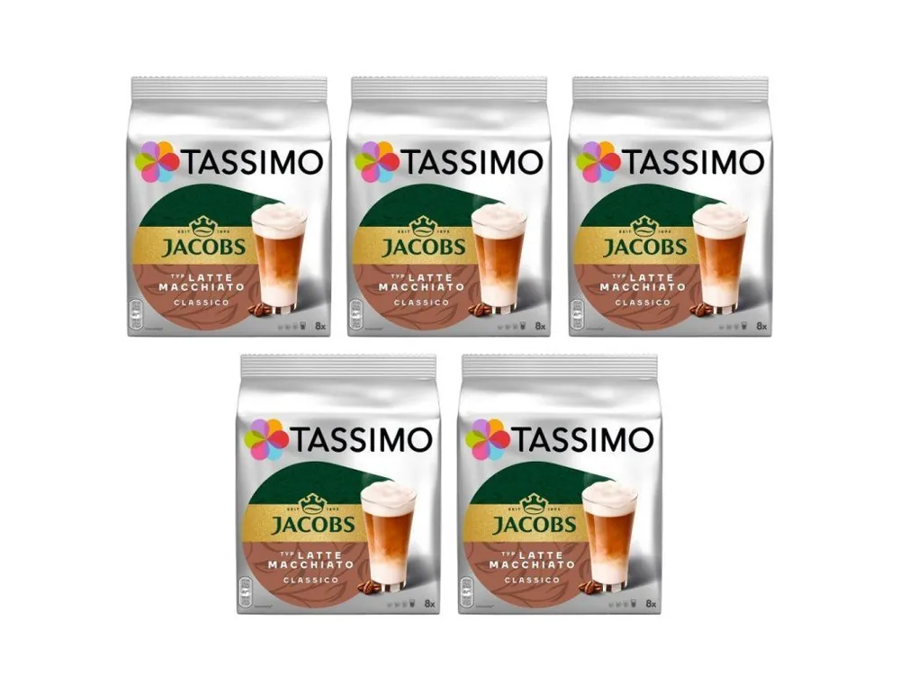 Tassimo Latte Macchiato 16 capsules (8 drinks) carton 5 packs