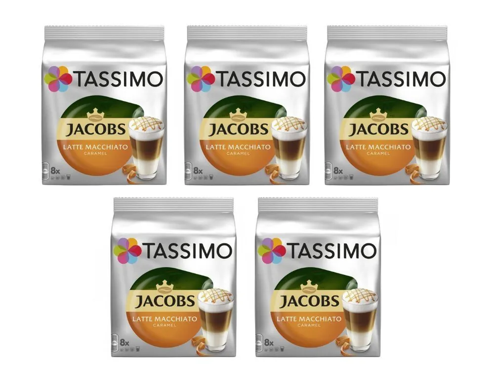 Tassimo Latte Macchiato Caramel 16 capsules (8 drinks) carton 5 packs
