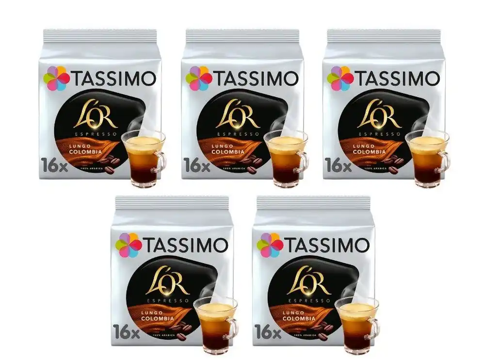 Tassimo Lor Lungo Colombia 16 drinks carton 5 packs