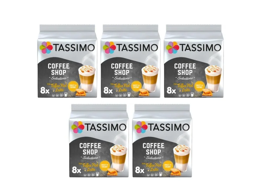 Tassimo Toffee Nut Latte 16 pieces carton 5 packs