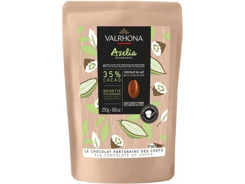 Valrhona Feves Milk Chocolate Azelia 35% 250g