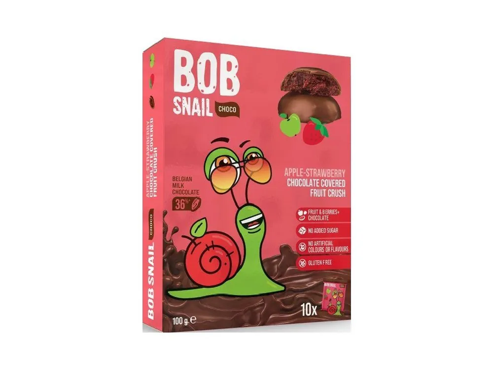 Snail Bob fruit delicacy in chocolate apple strawberry 100 g