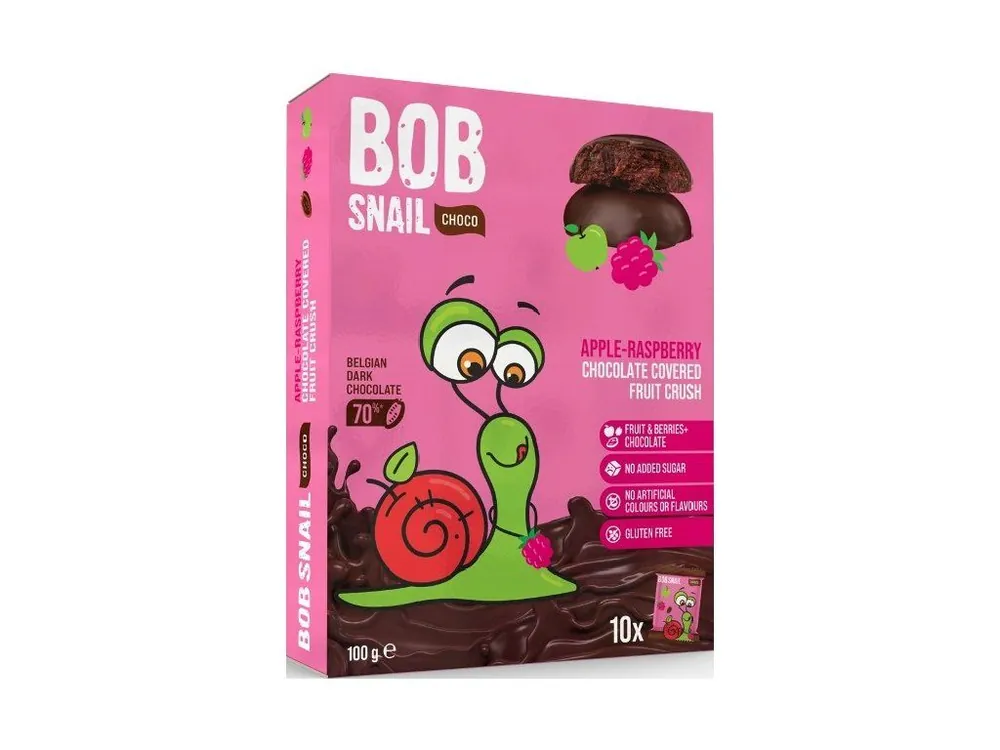 Snail Bob fruit delicacy in chocolate apple raspberry 100 g