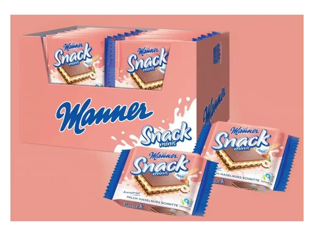 Manner Snack Mini Milch Hazelnut 28x25g Display