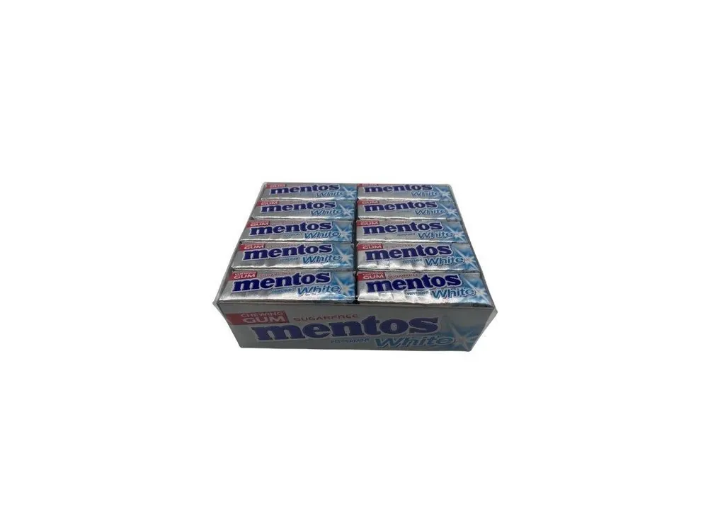 Mentos Sugarfree Chewing Gum Peppermint White Carton 40 x 13.5g