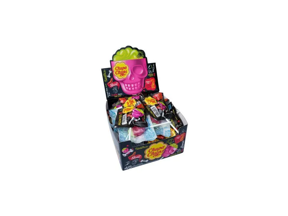 Chupa Chups Skull Lollipop Skull Strawberry Lime Carton 45 x 15 g