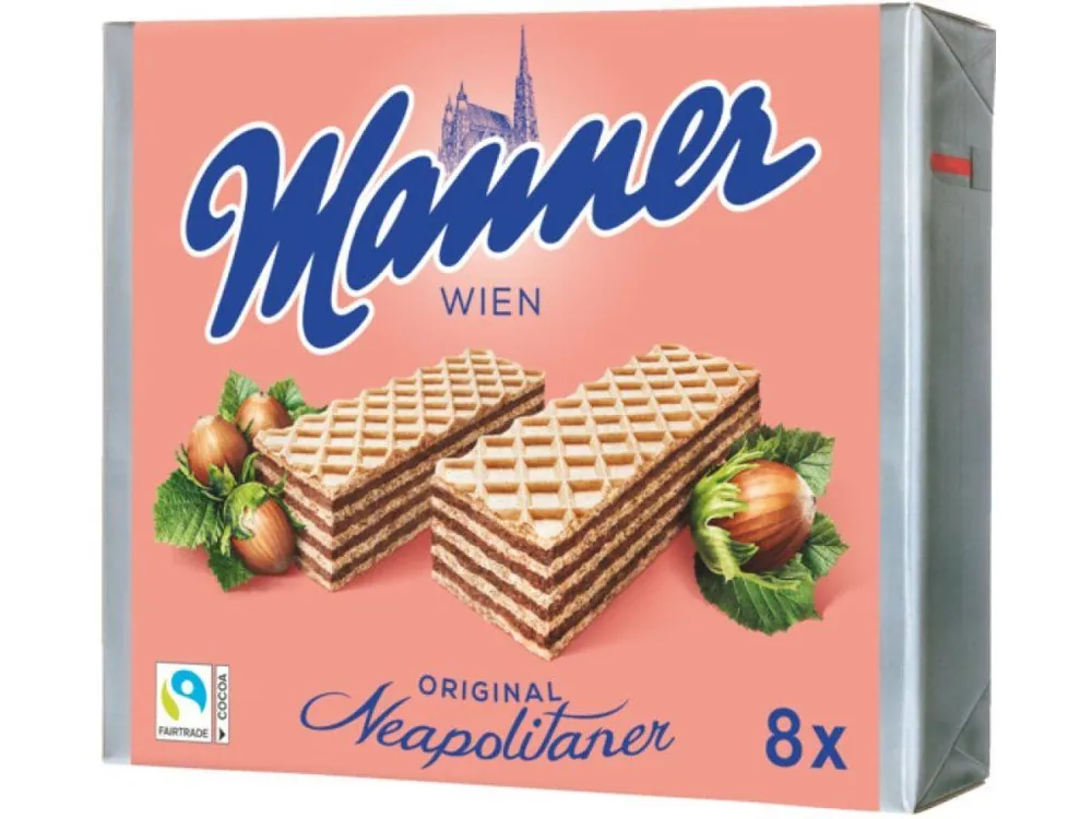 Manner Wafers Original Neapolitaner from cocoa cream with hazelnuts gift pack 8 x75g